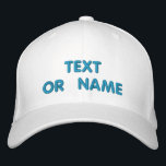 Personalised Embroidered Baseball Hats Template<br><div class="desc">Choose Fonts and Colour - Desgn Your Own Easy Personalised Promotional Embroidered Baseball Caps with Custom Text - Add Your Text - Name - Company / Number / Letter / Slogan - Tagline / or Website , Phone , E-mail , Social Media Handle / More - Choose Your Colour /...</div>