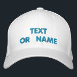 Personalised Embroidered Baseball Hats Template<br><div class="desc">Choose Fonts and Colour - Desgn Your Own Easy Personalised Promotional Embroidered Baseball Caps with Custom Text - Add Your Text - Name - Company / Number / Letter / Slogan - Tagline / or Website , Phone , E-mail , Social Media Handle / More - Choose Your Colour /...</div>