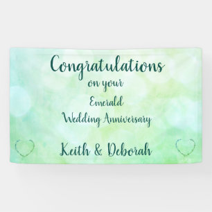 Personalised Emerald Wedding Anniversary Banner