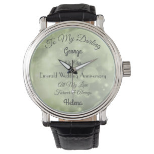 Personalised Emerald Wedding Anniversary Watch