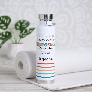 Personalised Emergency Nurse Funny Awesome Water Bottle
