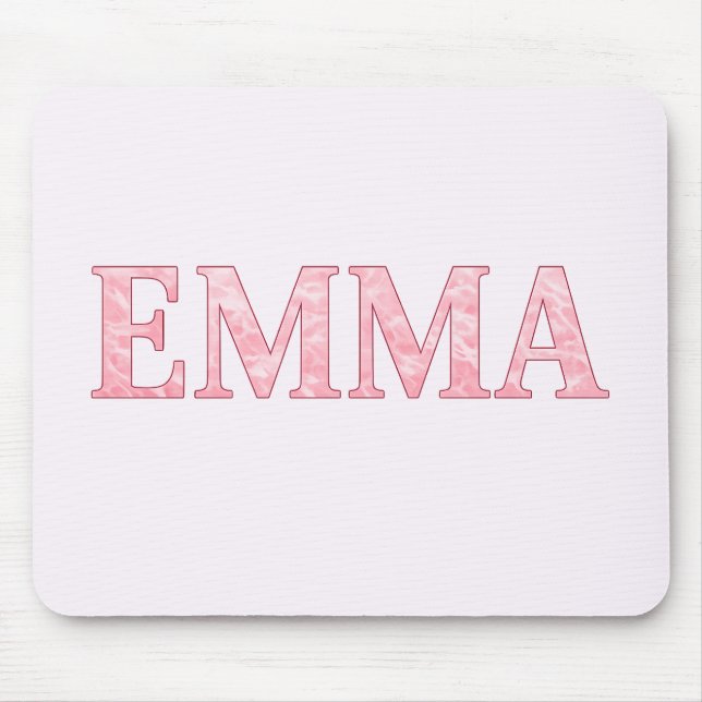 Personalised EMMA Pink Marble Mouse Pad (Front)