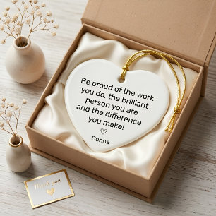 Personalised Employee Appreciation Heart  Ceramic Ornament