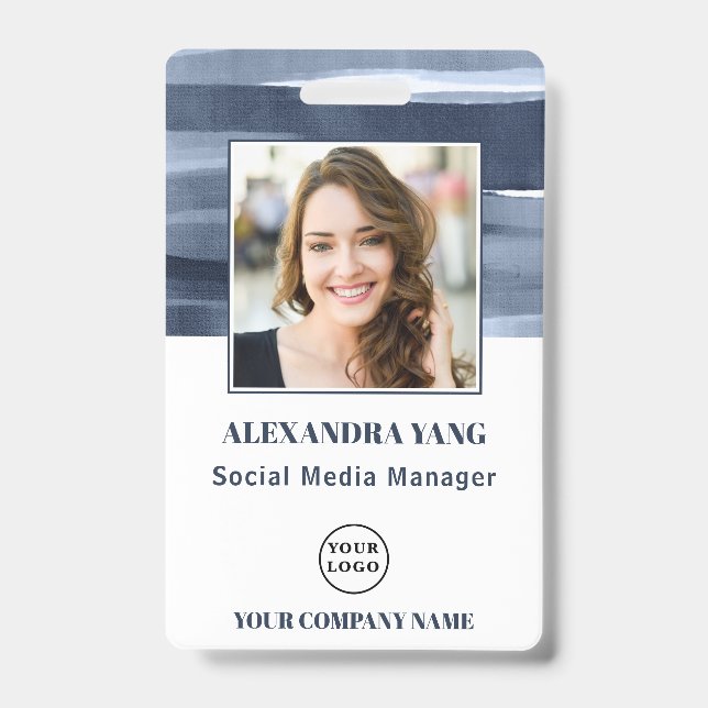 Personalised Employee Company Logo Photo ID Badge (Front)