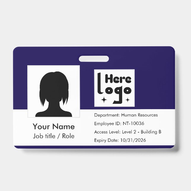 personalised employee ID badge with QR Code (Front)