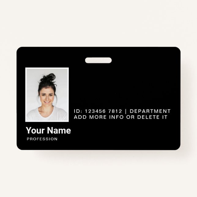 Personalised Employee Modern Photo ID Security ID Badge (Front)