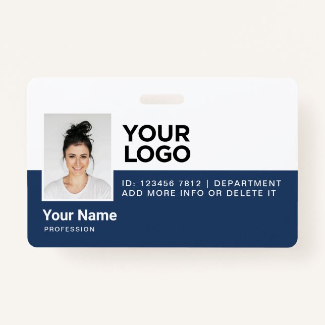 Personalised Employee Modern Photo ID Security ID Badge (Front)