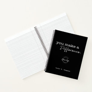 Personalised Employee Name You Make a difference Notebook