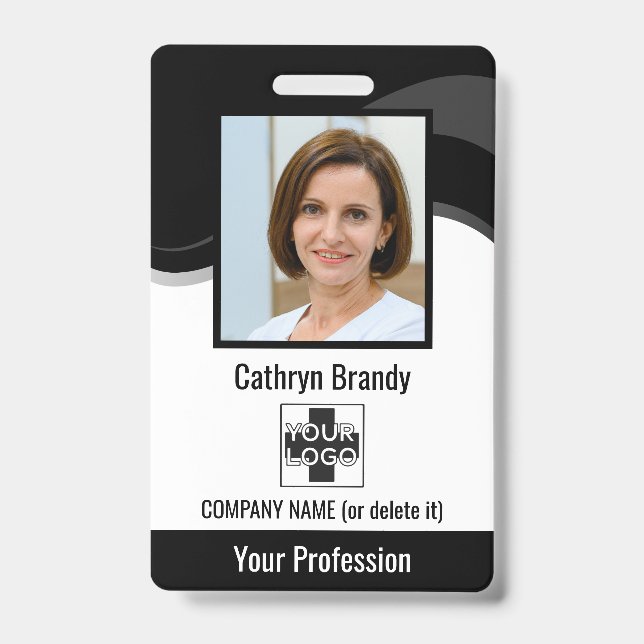 Personalised Employee, Photo, Bar Code & Logo ID Badge (Front)