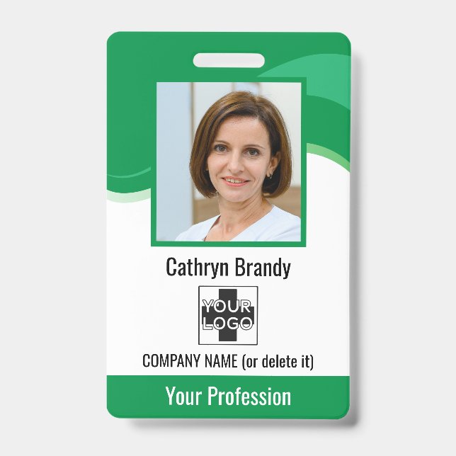 Personalised Employee, Photo, Bar Code & Logo ID Badge (Front)