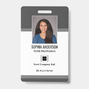 Personalised Employee Photo, Bar Code, Logo, Name  ID Badge