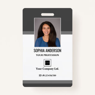 Personalised Employee Photo, Bar Code, Logo, Name ID Badge