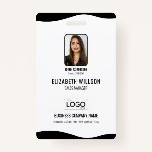 Personalised Employee Photo, Bar Code, Logo, Name  ID Badge
