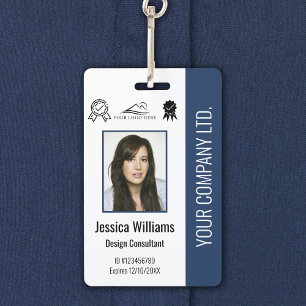 Personalised Employee Photo Certification Blue ID ID Badge