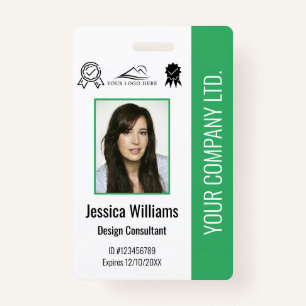 Personalised Employee Photo Certification Green ID ID Badge
