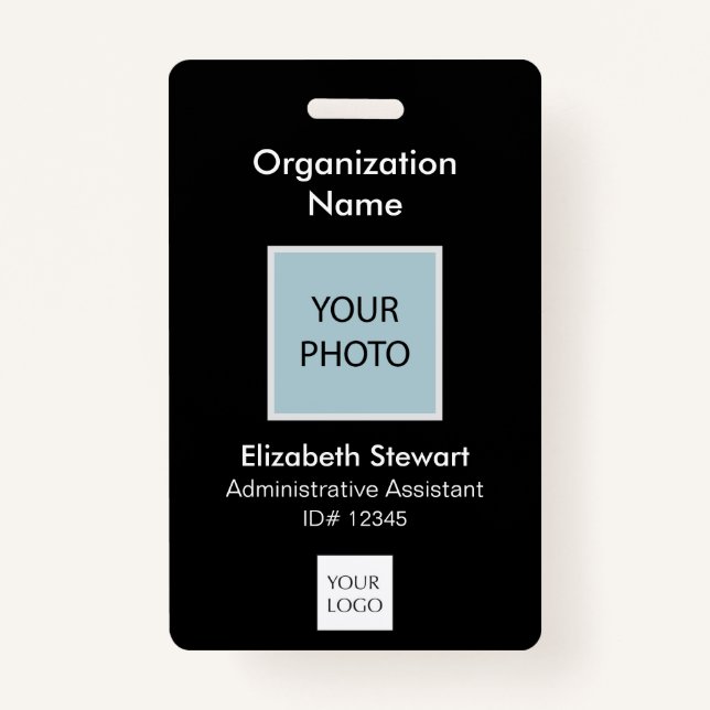 Personalised Employee Photo ID and Logo Badge (Front)