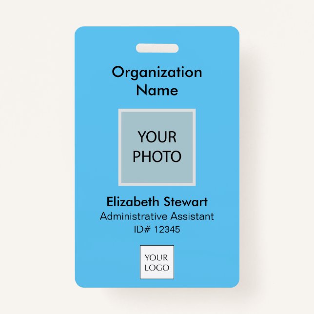 Personalised Employee Photo ID and Logo Badge ID Badge (Front)