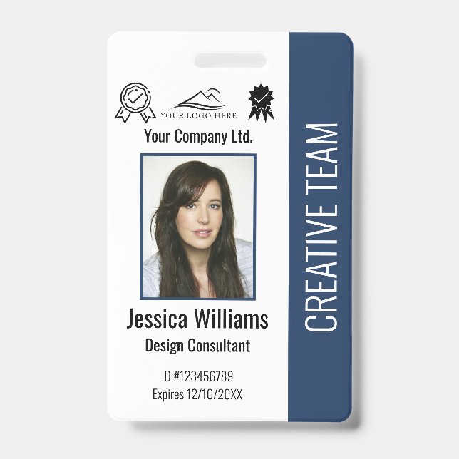Personalised Employee Photo ID Company Security Badge (Front)