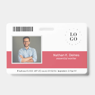 Personalised Employee Photo ID Company Security Badge