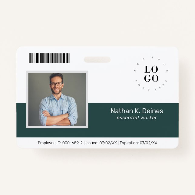 Personalised Employee Photo ID Company Security ID Badge (Front)