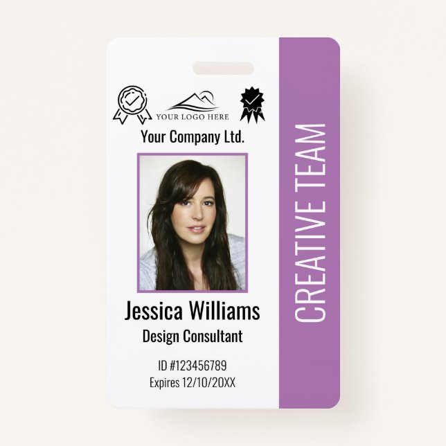 Personalised Employee Photo ID Company Security ID Badge (Front)
