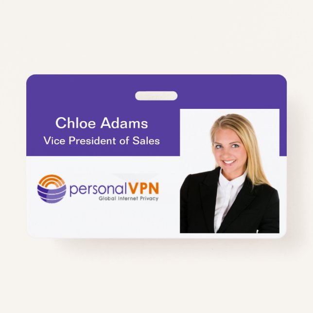 Personalised Employee Photo ID ID Badge (Front)