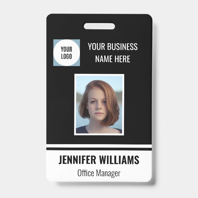Personalised Employee Photo ID Vertical Badge (Front)