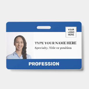 Personalised Employee Photo Logo Barcode Name ID Badge