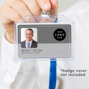 Personalised employee photo logo QR barcode ID Badge