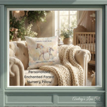 Personalised Enchanted Forest Nursery Pillow