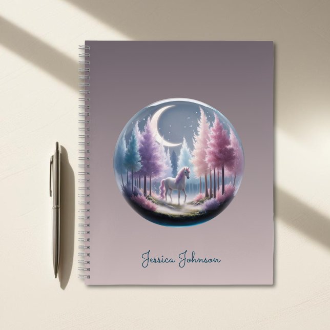 Personalised Enchanted Forest with Unicorn Notebook (Personalized Enchanted Forest with Unicorn Notebook)
