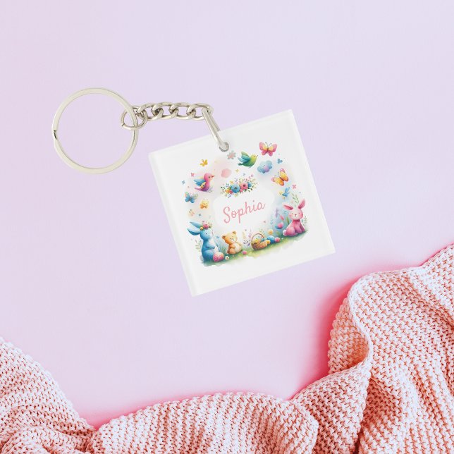Personalised Enchanted Garden Animal Keychain (Creator Uploaded)