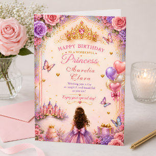 Personalised Enchanted Princess Birthday Greeting Card