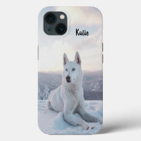 Personalised Enchanting White Husky Dog in snow