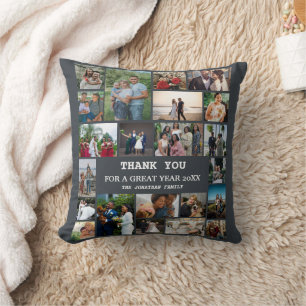 Personalised End Of Year Family 22 Photo Collage Cushion