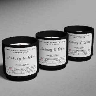 Personalised Engagement Candle Gifts for Couple Square Sticker
