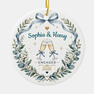 Personalised Engagement Christmas Ornament 