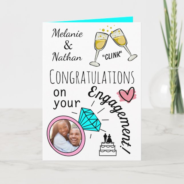 Personalised Engagement Congratulations Photo Card (Front)