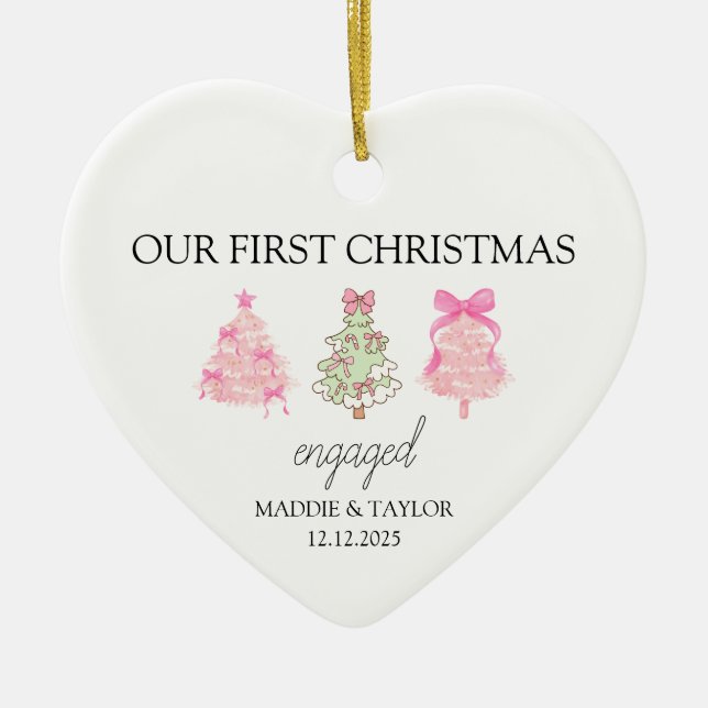 Personalised Engagement Ornament Engagement Gifts  (Front)