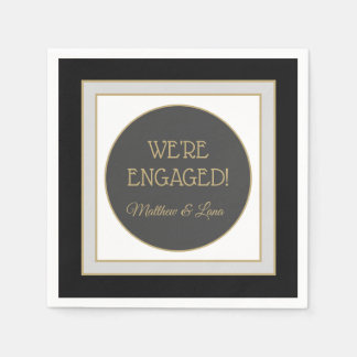 Personalised engagement party napkin