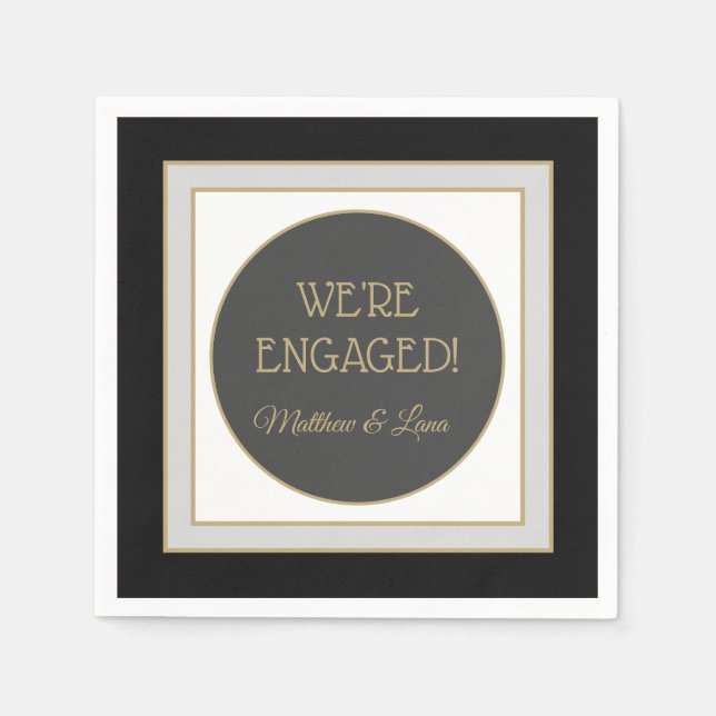 Personalised engagement party  napkin (Front)