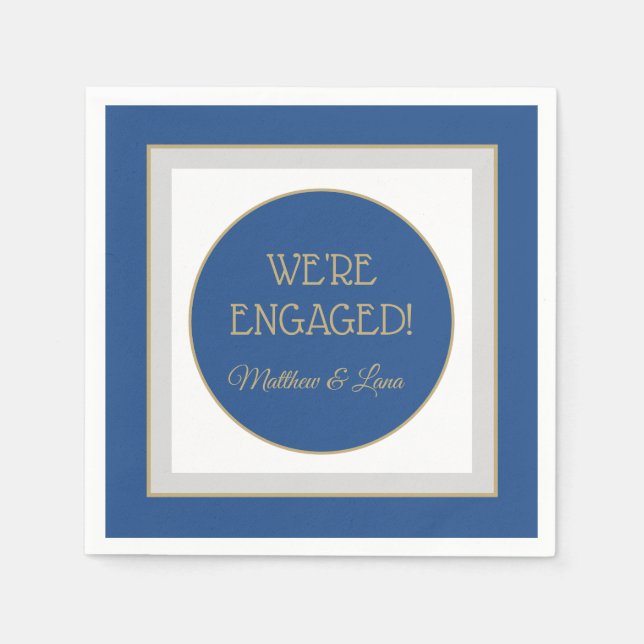 Personalised engagement party  napkin (Front)