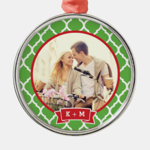 Personalised Engagement Photo Monogram Ornament