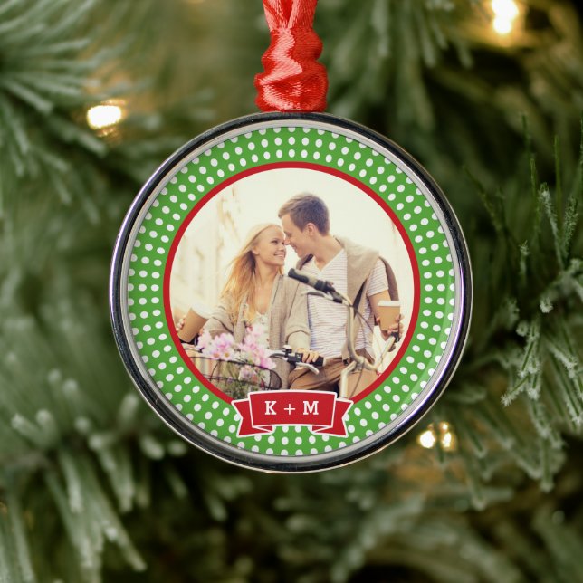 Personalised Engagement Photo Monogram Ornament (Tree)