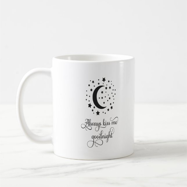 Personalised Engagement Wedding Always Kiss me Coffee Mug (Left)
