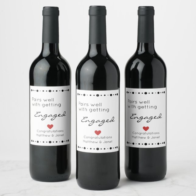 Personalised Engagement Wine Bottle Label  (Bottles)