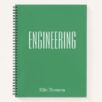 Personalised Engineering Graph Paper Green Name