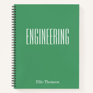 Personalised Engineering Graph Paper Green Name Notebook