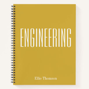 Personalised Engineering Graph Paper Simple Yellow Notebook