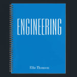 Personalised Engineering Simple Graph Paper Blue Notebook<br><div class="desc">A cute,  trendy notebook to take to engineering class or for homework with a simple,  minimalist cover in blue and space for the school subject and your name to be personalised.
*updated with new 2021 colour trends and more space for your name</div>